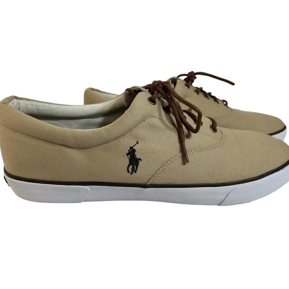 Polo Ralph Lauren Men's Forestmont II Canvas Boat Shoes Tan Size US 15 D
